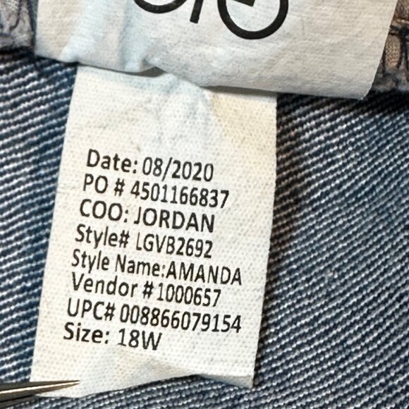 Gloria Vanderbilt Amanda Women's Plus Size 18W Denim 5 Pocket Jeans Blue - Picture 7 of 14